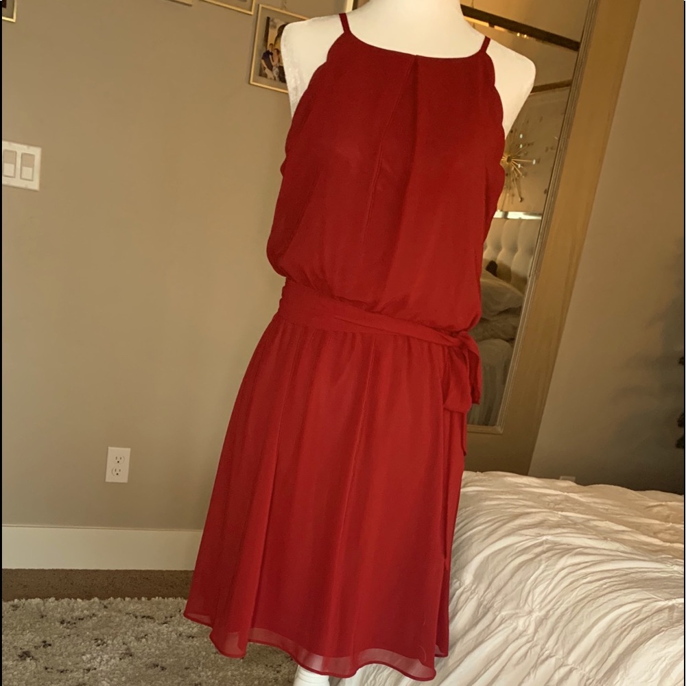 NWOT BCX Burgundy Chiffon Dress